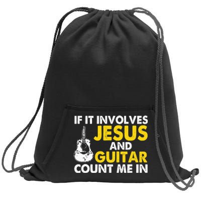 Christian Guitarist Jesus Church Worship Guitar Player Sweatshirt Cinch Pack Bag