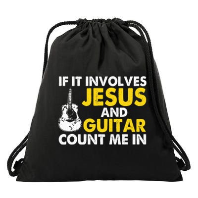 Christian Guitarist Jesus Church Worship Guitar Player Drawstring Bag