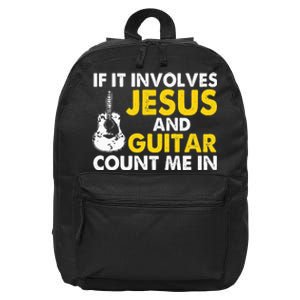 Christian Guitarist Jesus Church Worship Guitar Player 16 in Basic Backpack