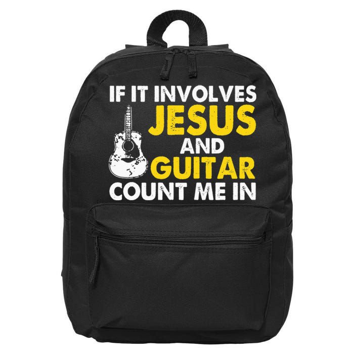 Christian Guitarist Jesus Church Worship Guitar Player 16 in Basic Backpack