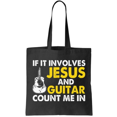 Christian Guitarist Jesus Church Worship Guitar Player Tote Bag