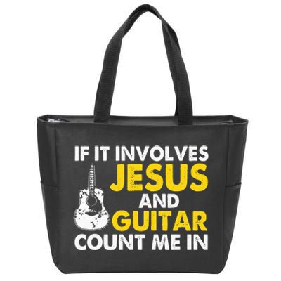 Christian Guitarist Jesus Church Worship Guitar Player Zip Tote Bag