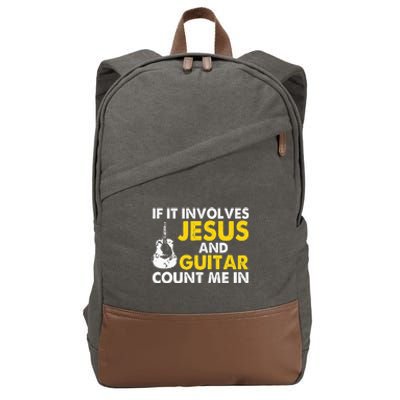 Christian Guitarist Jesus Church Worship Guitar Player Cotton Canvas Backpack