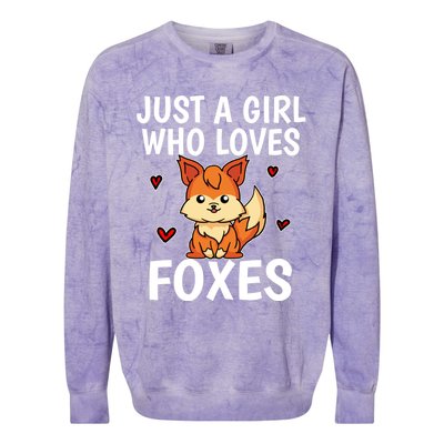 Cute Gift Just A Girl Who Loves Foxes Cute Fox Costume Colorblast Crewneck Sweatshirt