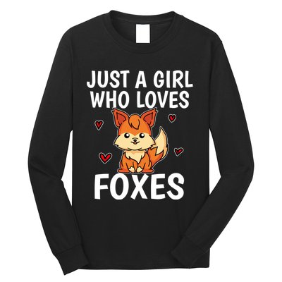 Cute Gift Just A Girl Who Loves Foxes Cute Fox Costume Long Sleeve Shirt