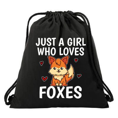 Cute Gift Just A Girl Who Loves Foxes Cute Fox Costume Drawstring Bag