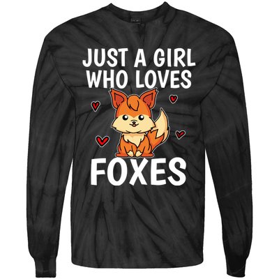 Cute Gift Just A Girl Who Loves Foxes Cute Fox Costume Tie-Dye Long Sleeve Shirt