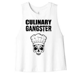 Culinary Gangster Kitchen Ager Gift Women's Racerback Cropped Tank