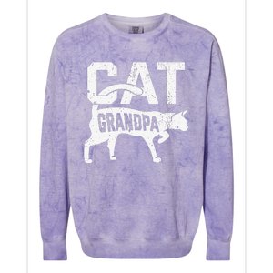 Cat Grandpa Kitten Pet Owner Meow Fathers Day Colorblast Crewneck Sweatshirt