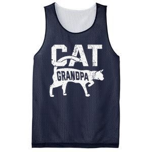 Cat Grandpa Kitten Pet Owner Meow Fathers Day Mesh Reversible Basketball Jersey Tank