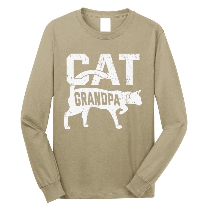 Cat Grandpa Kitten Pet Owner Meow Fathers Day Long Sleeve Shirt