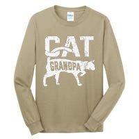 Cat Grandpa Kitten Pet Owner Meow Fathers Day Tall Long Sleeve T-Shirt