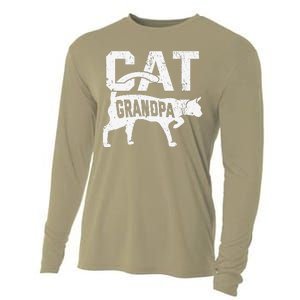 Cat Grandpa Kitten Pet Owner Meow Fathers Day Cooling Performance Long Sleeve Crew