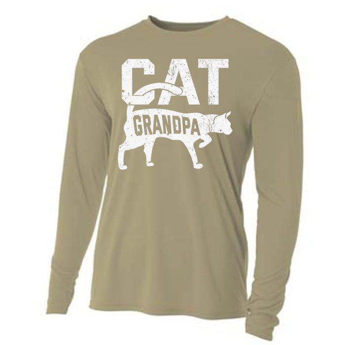 Cat Grandpa Kitten Pet Owner Meow Fathers Day Cooling Performance Long Sleeve Crew