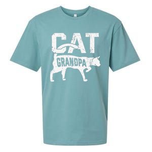 Cat Grandpa Kitten Pet Owner Meow Fathers Day Sueded Cloud Jersey T-Shirt