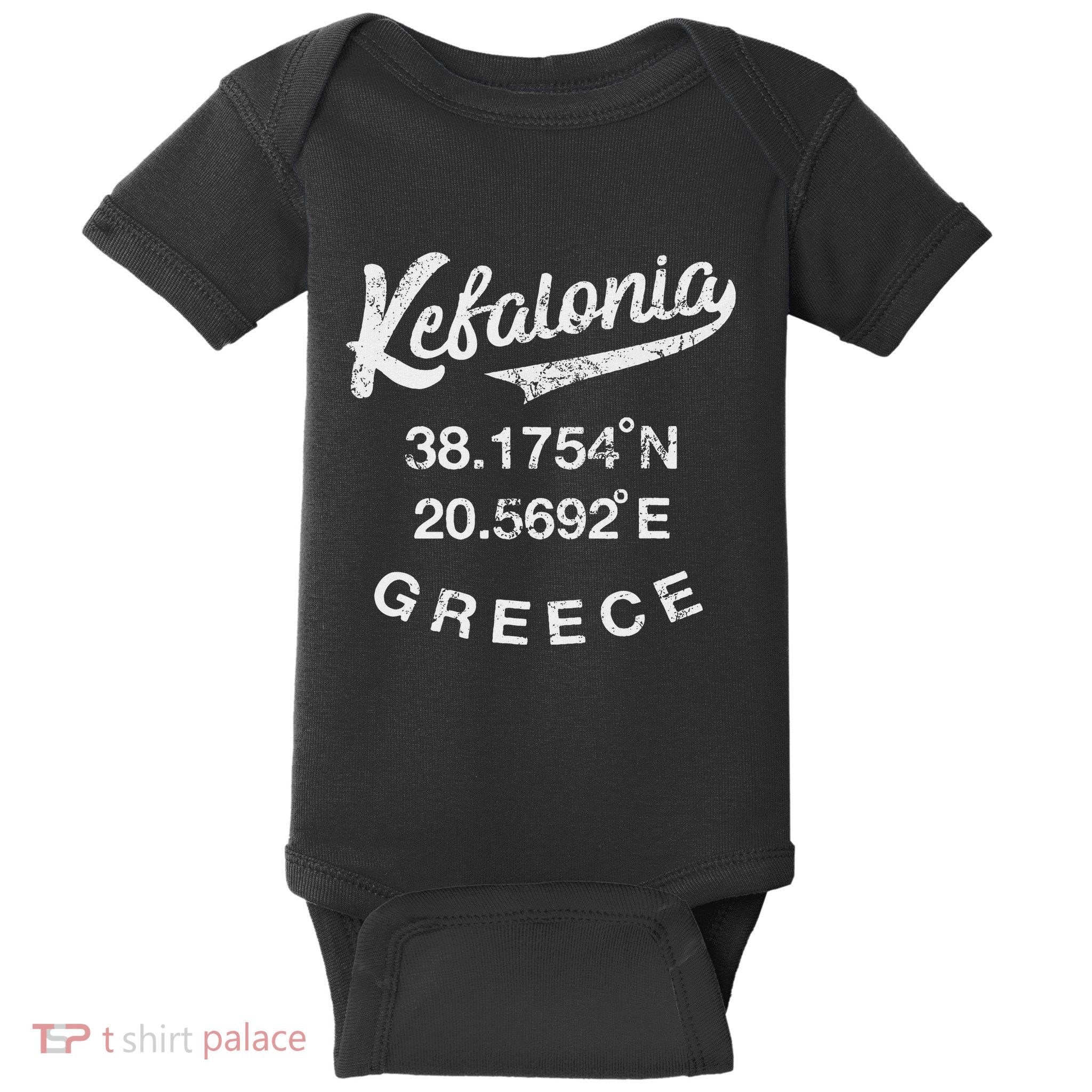Cephalonia Greece Kefalonia Coordinates Greek Baby Bodysuit