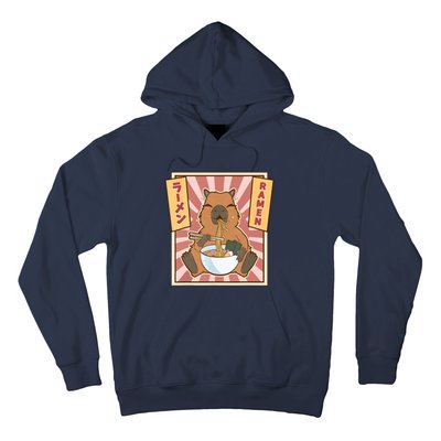 Capybara Gifts Kawaii Capybara Eating Ramen Cute Animal Hoodie