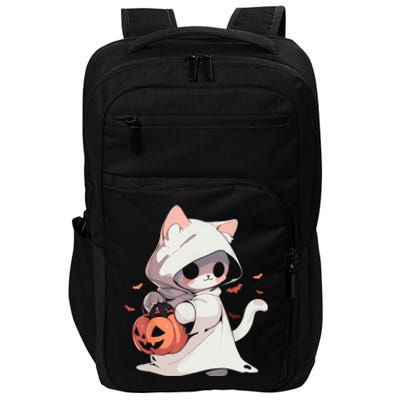 Cat Ghost Kawaii Neko Anime Halloween Costume Pumpkin Lover Impact Tech Backpack