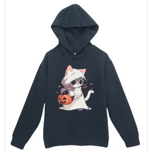 Cat Ghost Kawaii Neko Anime Halloween Costume Pumpkin Lover Urban Pullover Hoodie