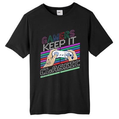 Classic Gamer Keep It Classic Gaming 80s 90s Vintage Cool Tall Fusion ChromaSoft Performance T-Shirt