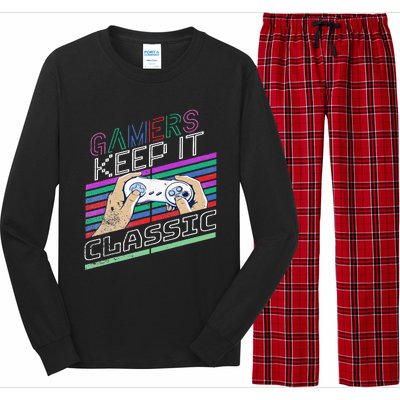 Classic Gamer Keep It Classic Gaming 80s 90s Vintage Cool Long Sleeve Pajama Set