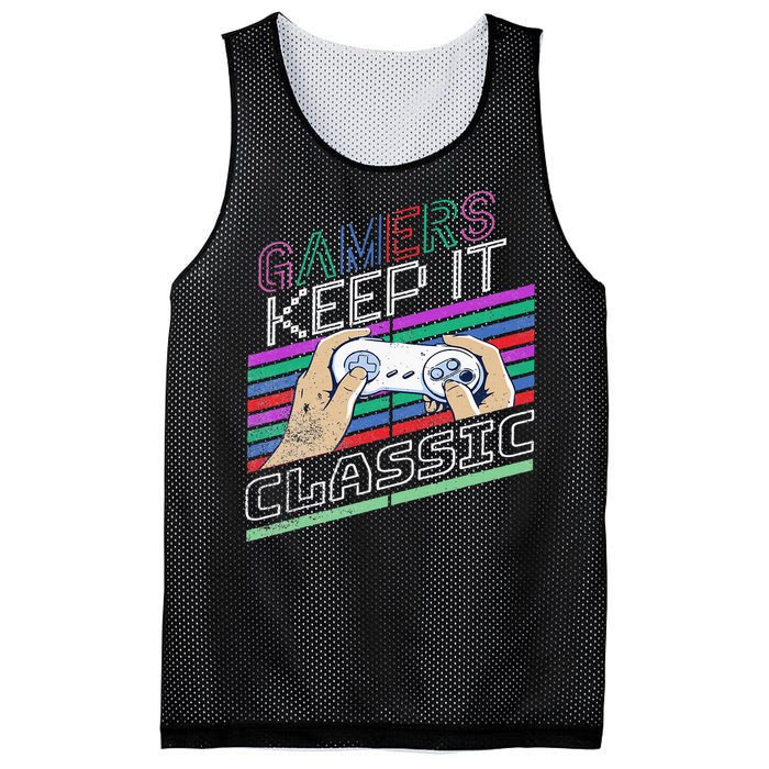 Classic Gamer Keep It Classic Gaming 80s 90s Vintage Cool Mesh Reversible Basketball Jersey Tank