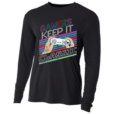 Classic Gamer Keep It Classic Gaming 80s 90s Vintage Cool Cooling Performance Long Sleeve Crew