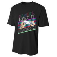 Classic Gamer Keep It Classic Gaming 80s 90s Vintage Cool Performance Sprint T-Shirt