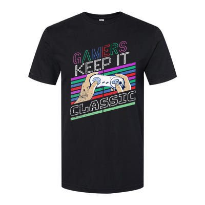 Classic Gamer Keep It Classic Gaming 80s 90s Vintage Cool Softstyle® CVC T-Shirt