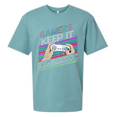 Classic Gamer Keep It Classic Gaming 80s 90s Vintage Cool Sueded Cloud Jersey T-Shirt