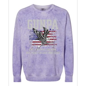 Cool Gunpa Like Normal Grandpa But Own Guns Design Colorblast Crewneck Sweatshirt