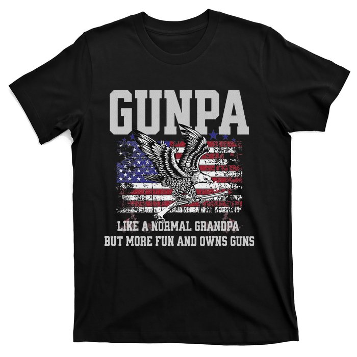 Cool Gunpa Like Normal Grandpa But Own Guns Design T-Shirt