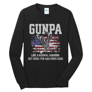 Cool Gunpa Like Normal Grandpa But Own Guns Design Tall Long Sleeve T-Shirt