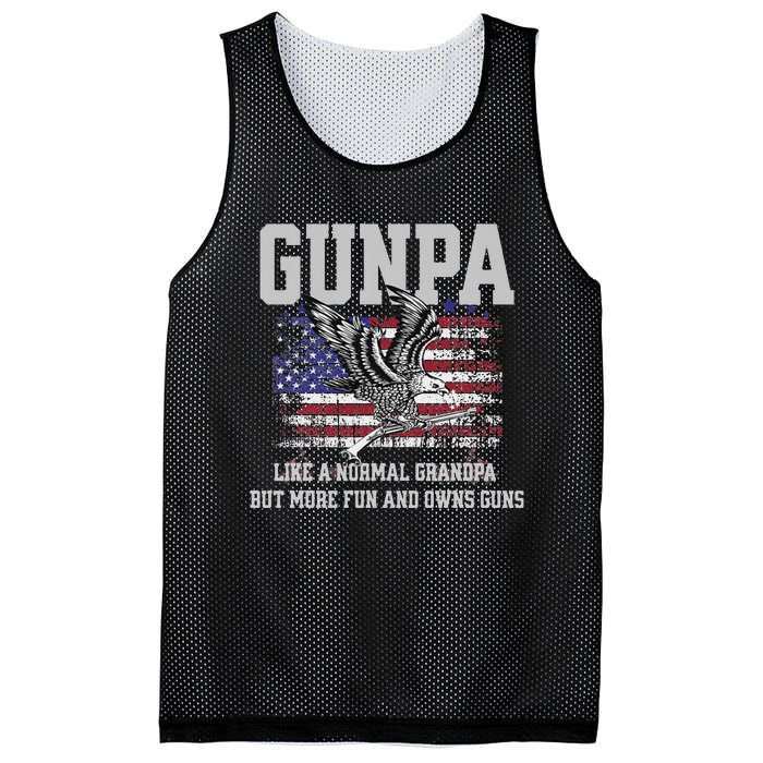 Cool Gunpa Like Normal Grandpa But Own Guns Design Mesh Reversible Basketball Jersey Tank