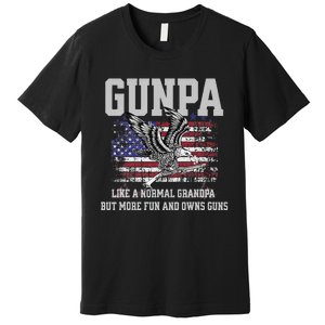 Cool Gunpa Like Normal Grandpa But Own Guns Design Premium T-Shirt