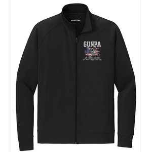 Cool Gunpa Like Normal Grandpa But Own Guns Design Stretch Full-Zip Cadet Jacket