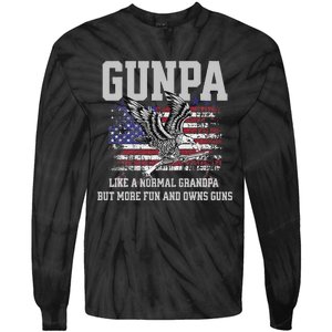 Cool Gunpa Like Normal Grandpa But Own Guns Design Tie-Dye Long Sleeve Shirt