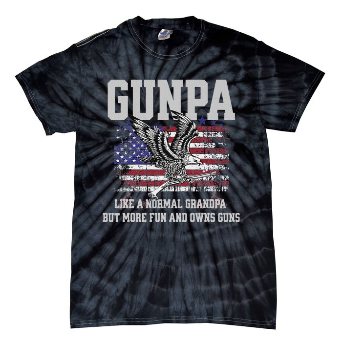 Cool Gunpa Like Normal Grandpa But Own Guns Design Tie-Dye T-Shirt