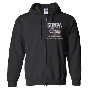 Cool Gunpa Like Normal Grandpa But Own Guns Design Full Zip Hoodie