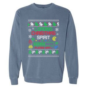 Christmas Gaming Loading Christmas Spirit For Gamer Ugly Gift Garment-Dyed Sweatshirt