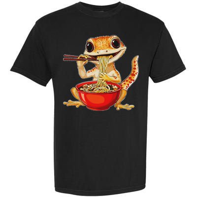 Crested Gecko Lizard Ramen Noodles Bowl Gift And Black Mediu Garment-Dyed Heavyweight T-Shirt