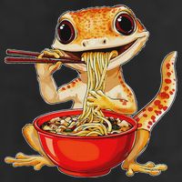 Crested Gecko Lizard Ramen Noodles Bowl Gift And Black Mediu 7 Panel Mesh Trucker Snapback Hat