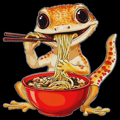 Crested Gecko Lizard Ramen Noodles Bowl Gift And Black Mediu T-Shirt
