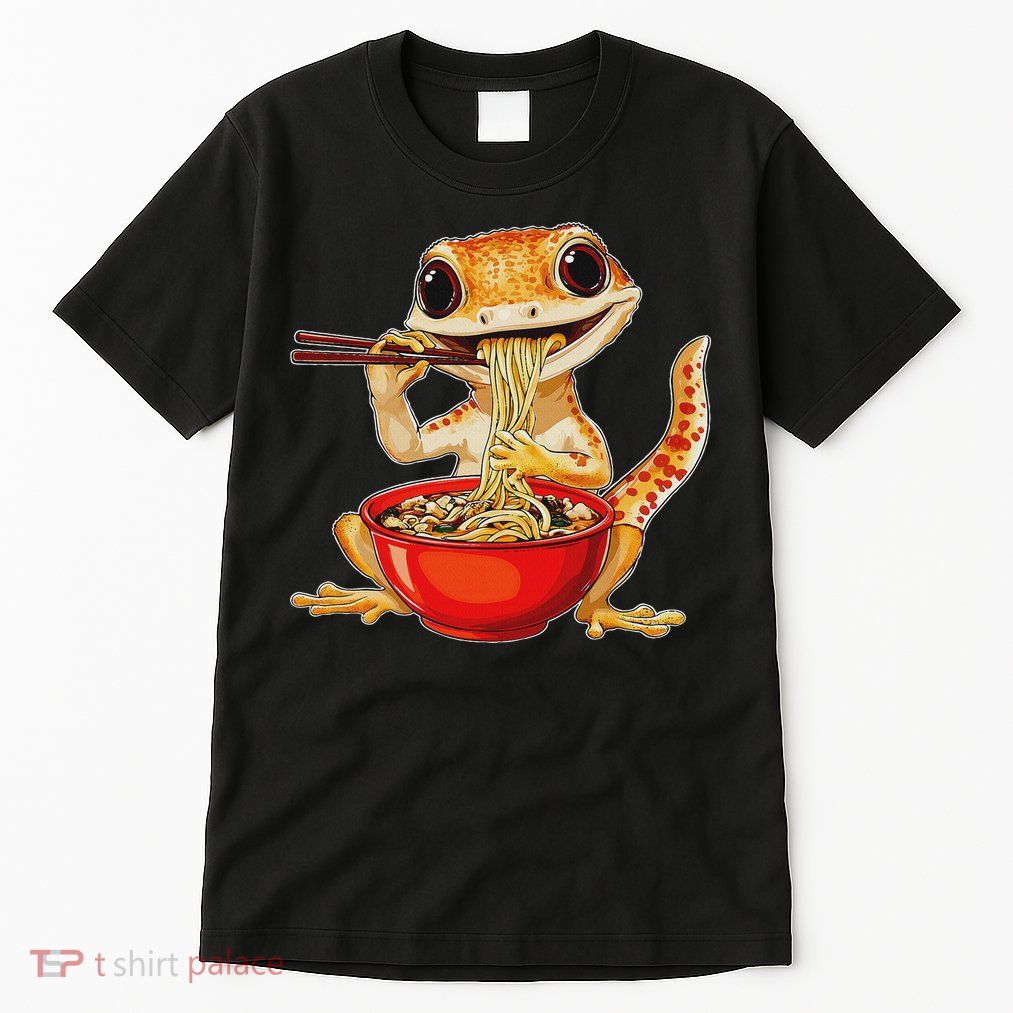 Crested Gecko Lizard Ramen Noodles Bowl Gift And Black Mediu Tall T-Shirt