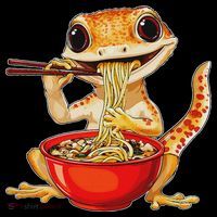 Crested Gecko Lizard Ramen Noodles Bowl Gift And Black Mediu Tall T-Shirt