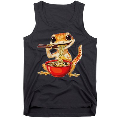 Crested Gecko Lizard Ramen Noodles Bowl Gift And Black Mediu Tank Top