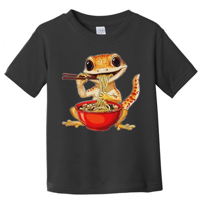 Crested Gecko Lizard Ramen Noodles Bowl Gift And Black Mediu Toddler T-Shirt