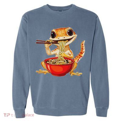 Crested Gecko Lizard Ramen Noodles Bowl Gift And Black Mediu Garment-Dyed Sweatshirt