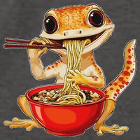 Crested Gecko Lizard Ramen Noodles Bowl Gift And Black Mediu Vector Backpack