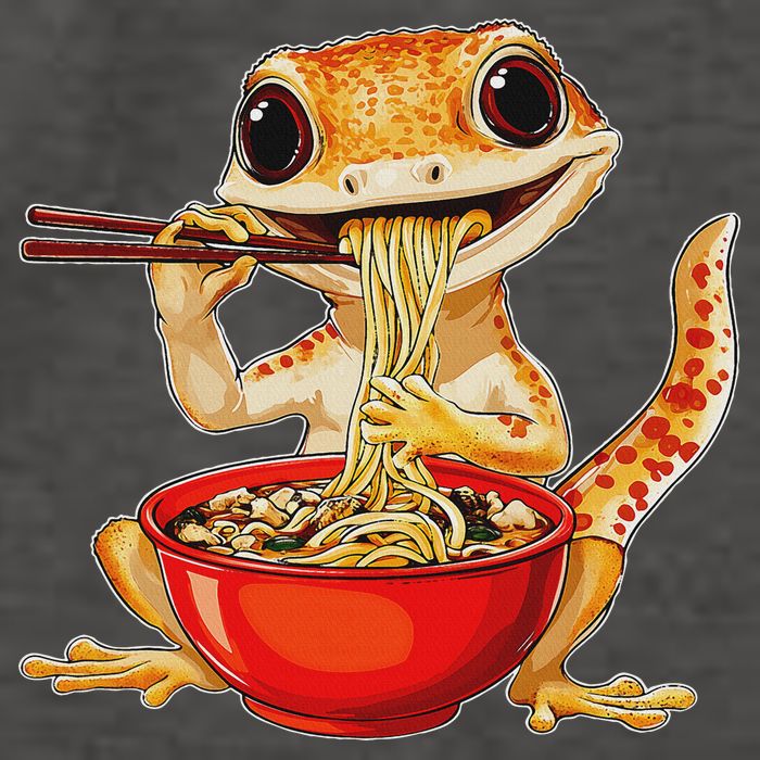 Crested Gecko Lizard Ramen Noodles Bowl Gift And Black Mediu Vector Backpack